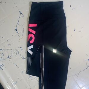VSX Kids Black Leggings with Pink and White Details